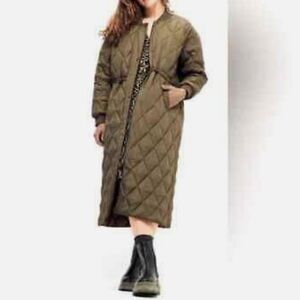 Vici Exclusive X fate Olive Quilted Women's Long  Coat